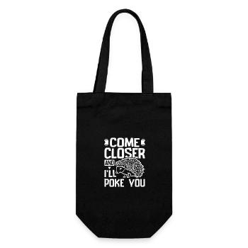 Funny come closer and I'll poke you hedgehog - Geschenkbeutel für Flaschen - Schwarz - Vorne