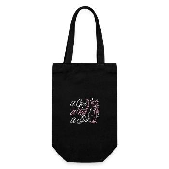 A girl a rat a soul - Geschenkbeutel für Flaschen - Schwarz - Vorne