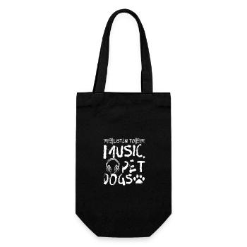 Listen to music pet dogs - Geschenkbeutel für Flaschen - Schwarz - Vorne