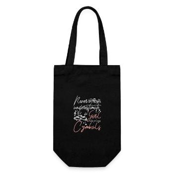 Never underestimate a girl who plays cymbals - Gift Bag for Bottles - black - Front