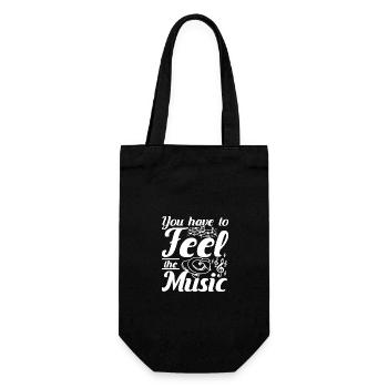 You have to feel the music play cymbals - Geschenkbeutel für Flaschen - Schwarz - Vorne