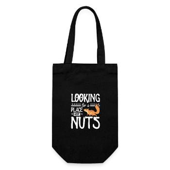 Drôle d’écureuil à la recherche d’un endroit pour cacher mes noix - Sac à bouteille - noir - Devant