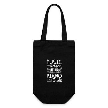 Music is my religion, the piano is my bible - Gift Bag for Bottles - black - Front