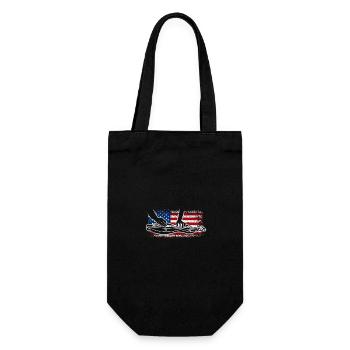 America USA Flag 4th of July Dulcimer - Gift Bag for Bottles - black - Front