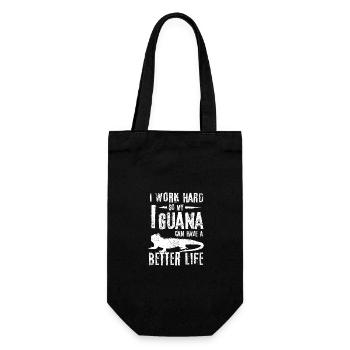 I work hard so my Iguana can have a better life - Geschenkbeutel für Flaschen - Schwarz - Vorne