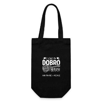 I like my dobro and maybe 3 people - Geschenkbeutel für Flaschen - Schwarz - Vorne