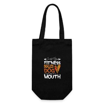 I'm into fitness Fit'ness Corn Dog in my mouth - Gift Bag for Bottles - black - Front