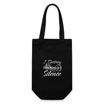 I destroy silence play Sitar - Geschenkbeutel für Flaschen - Schwarz - Vorne