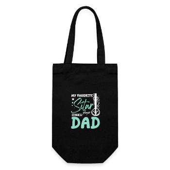 Mon joueur de Sitar préféré m’appelle papa - Sac à bouteille - noir - Devant
