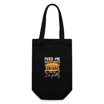 Feed me Cheesesteak tell me I'm pretty - Geschenkbeutel für Flaschen - Schwarz - Vorne