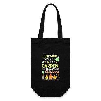 t shirt garten hühner - Geschenkbeutel für Flaschen - Schwarz - Vorne