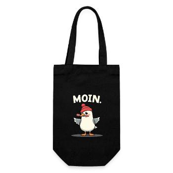 Moin Möwe Dart mit Dartpfeil - Geschenkbeutel für Flaschen - Schwarz - Vorne