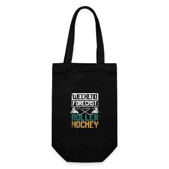 Weekend forecast 100% chance of roller hockey - Gift Bag for Bottles - black - Front