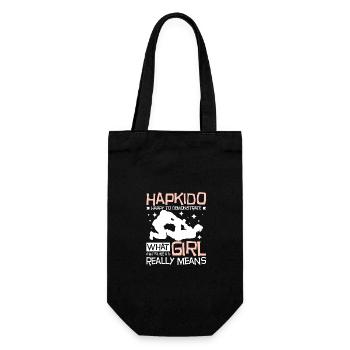 Une fille frappe comme Hapkido - Sac à bouteille - noir - Devant