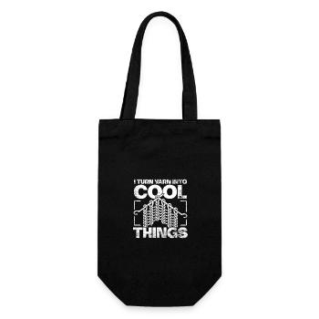 I turn yarn into cool things crochet - Geschenkbeutel für Flaschen - Schwarz - Vorne
