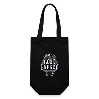 Channeling Good Energy Through Waffles Design - Gift Bag for Bottles - black - Front