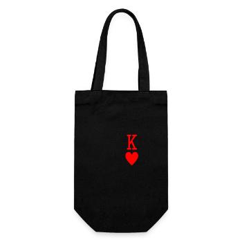 König der Herzen Kleine linke Seite - Geschenkbeutel für Flaschen - Schwarz - Vorne
