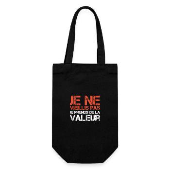 Ich werde nicht alt, ich steigere meinen Wert - Geschenkbeutel für Flaschen - Schwarz - Vorne