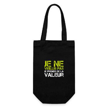 Ich werde nicht alt, ich steigere meinen Wert - Geschenkbeutel für Flaschen - Schwarz - Vorne