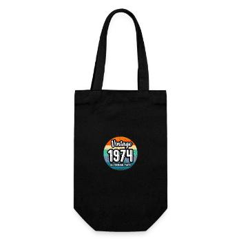 Vintage 1974 Humor Retro Anniversary Gift - Gift Bag for Bottles - black - Front