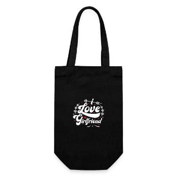 I Love My Girlfriend - Gift Bag for Bottles - black - Front