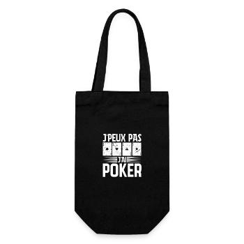 I can't I have Poker Card Game Humor - Geschenkbeutel für Flaschen - Schwarz - Vorne