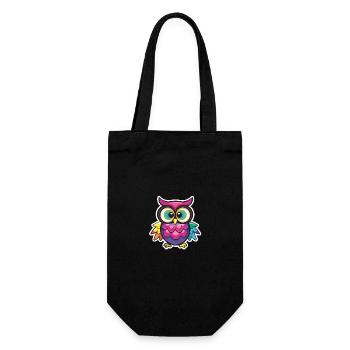 Cute Owl Kawaii Mascot - Gift Bag for Bottles - black - Front