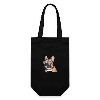 French Bulldog with Sunglasses - Gift Bag for Bottles - black - Front