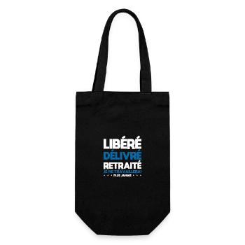 Released Released Retired - Retirement Humor T-Shirt - Gift Bag for Bottles - black - Front