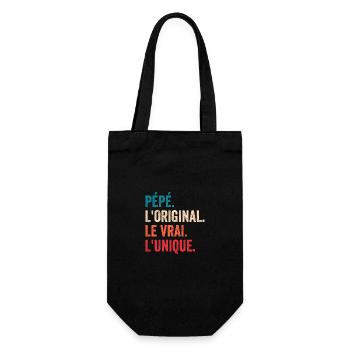 Opa Das Original Das Echte Das Einzigartige Geschenk - Geschenkbeutel für Flaschen - Schwarz - Vorne