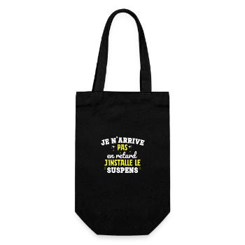 Ich komme nicht zu spät lustiges Geschenk - Geschenkbeutel für Flaschen - Schwarz - Vorne