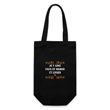 I love you mom and dad and books - Gift Bag for Bottles - black - Front