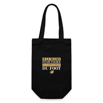 Wenn Rugby einfach wäre, würde man es Fußball nennen - Geschenkbeutel für Flaschen - Schwarz - Vorne