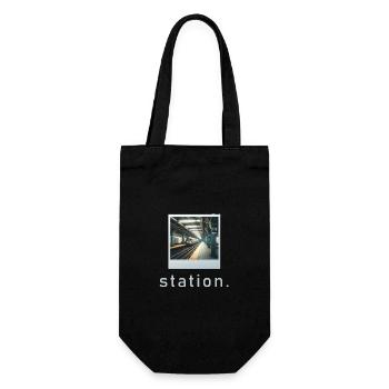 Station Vibe Retro Photo - Gift Bag for Bottles - black - Front