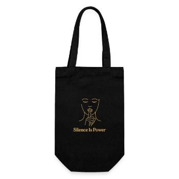 Silence is Power - Golden Line - Gift Bag for Bottles - black - Front