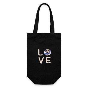 Love Labrador - Geschenkbeutel für Flaschen - Schwarz - Vorne