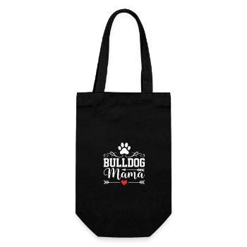 Bulldog Mama - Geschenkbeutel für Flaschen - Schwarz - Vorne