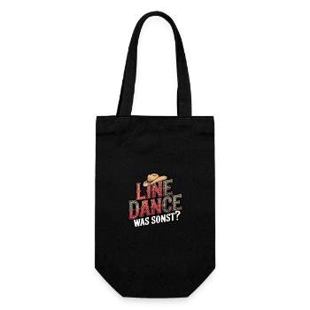 Line Dance Was sonst? Ich bin Line Dancer - Geschenkbeutel für Flaschen - Schwarz - Vorne