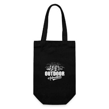 Outdoor mountains camping hiking - gift idea - Gift Bag for Bottles - black - Front