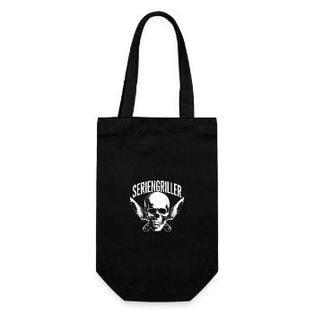 Skull Seriengriller mit gekreuzten Grillmessern - Geschenkbeutel für Flaschen - Schwarz - Vorne