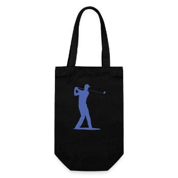Golfer Silhouette - Tee Golf - Gift Bag for Bottles - black - Front