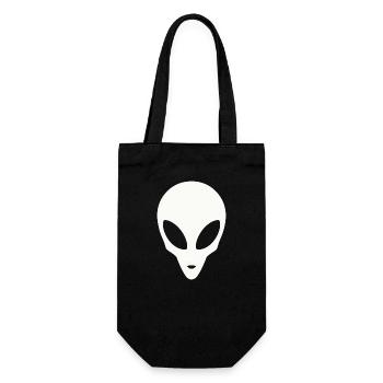 Silhouette of an alien head - Gift Bag for Bottles - black - Front