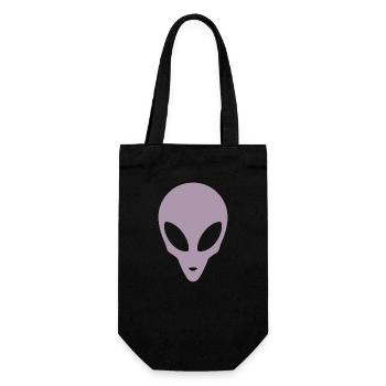 Silhouette of an alien head - Gift Bag for Bottles - black - Front