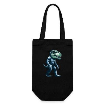 T-Rex Bigfoot Sasquatch Gorilla Fusion Mythical Creature - Gift Bag for Bottles - black - Front