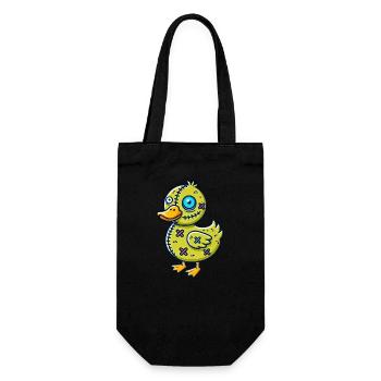 Halloween canard zombie monstre dessin animé - Sac à bouteille - noir - Devant