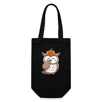 Cute Halloween Snow Owl Pumpkin October Cartoon - Gift Bag for Bottles - black - Front