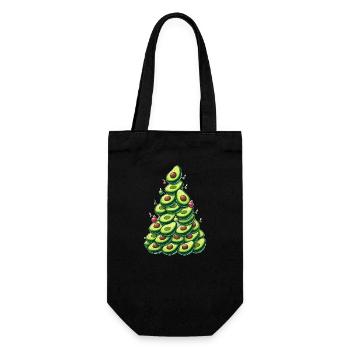 Christmas Avocado Christmas Tree Funny Vegan - Gift Bag for Bottles - black - Front