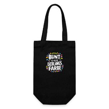 Erzieher Bunt Lieblingsfarbe T-Shirt Dankeschön - Geschenkbeutel für Flaschen - Schwarz - Vorne