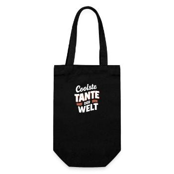 Coolste Tante Welt T-Shirt Geburtstag Weihnacht - Geschenkbeutel für Flaschen - Schwarz - Vorne