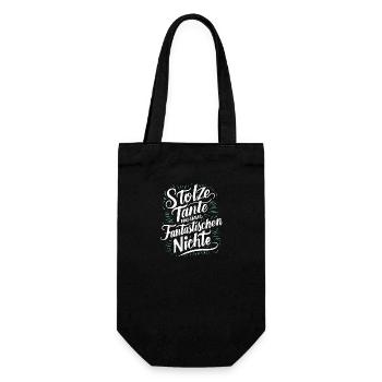Stolze Tante Nichte Liebe Stärke Ehre Freude - Geschenkbeutel für Flaschen - Schwarz - Vorne